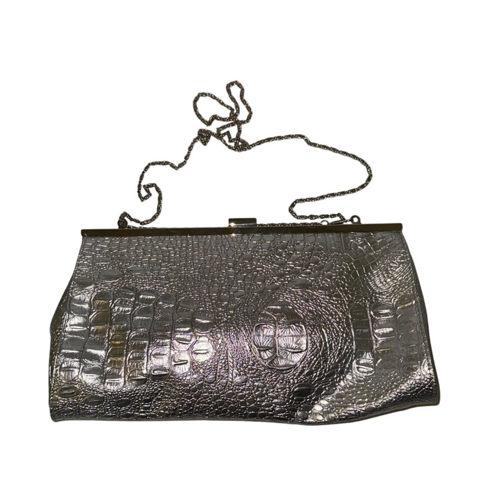 VINTAGE GUNNE SAX Metallic Silver metal chain evening bag